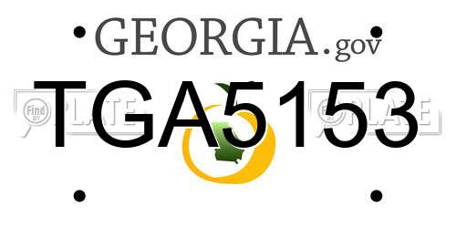 TGA5153 Georgia License Plate