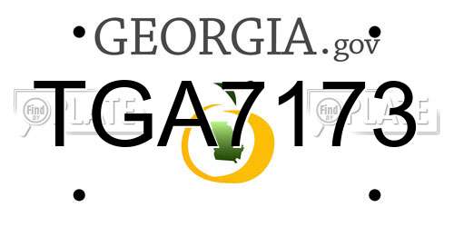 TGA7173 Georgia License Plate