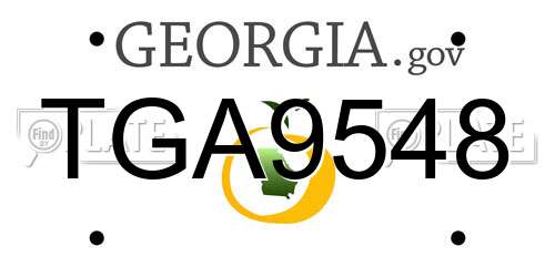 TGA9548 Georgia License Plate