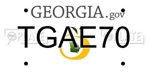 TGAE70 Georgia License Plate