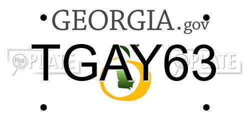 TGAY63 Georgia License Plate