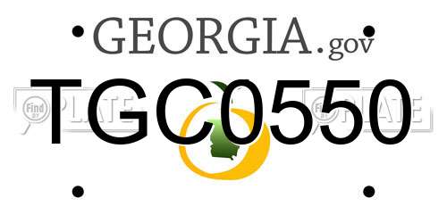 TGC0550 Georgia License Plate