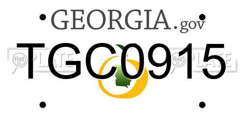 TGC0915 Georgia License Plate