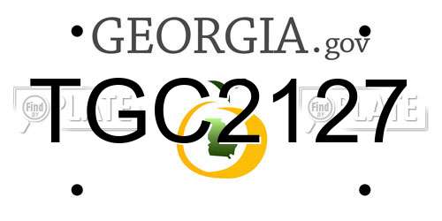 TGC2127 Georgia License Plate