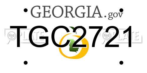 TGC2721 Georgia License Plate