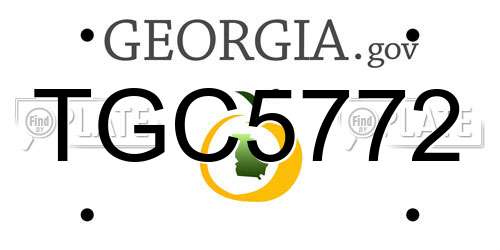 TGC5772 Georgia License Plate