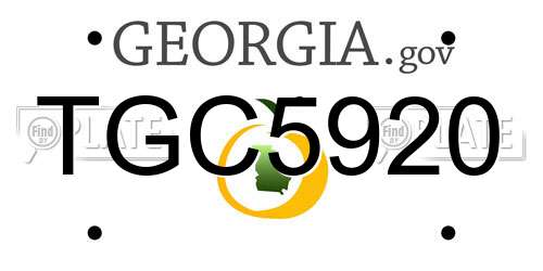 TGC5920 Georgia License Plate