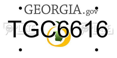TGC6616 Georgia License Plate