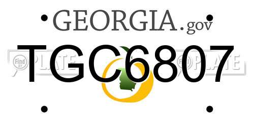 TGC6807 Georgia License Plate