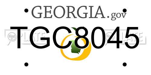 TGC8045 Georgia License Plate