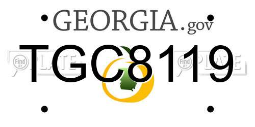 TGC8119 Georgia License Plate