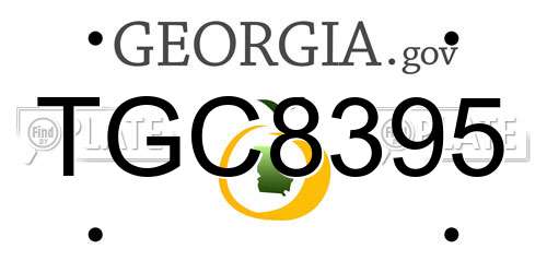 TGC8395 Georgia License Plate