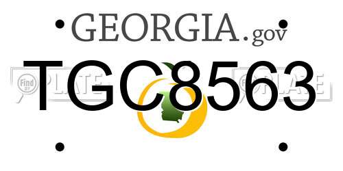 TGC8563 Georgia License Plate