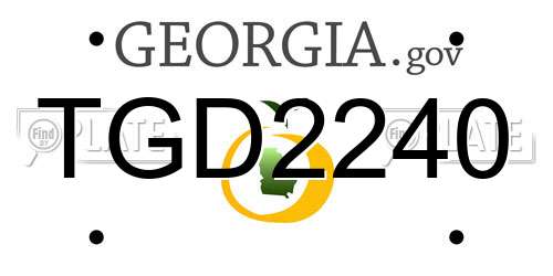 TGD2240 Georgia License Plate