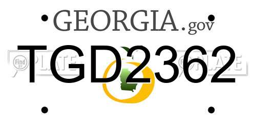 TGD2362 Georgia License Plate