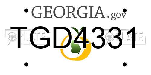 TGD4331 Georgia License Plate
