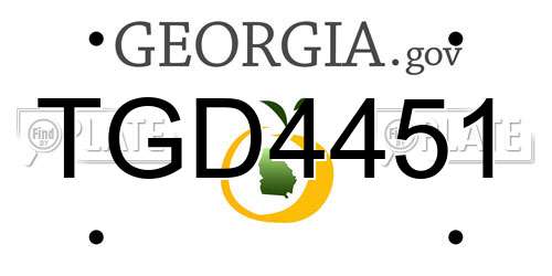 TGD4451 Georgia License Plate
