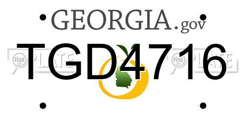 TGD4716 Georgia License Plate