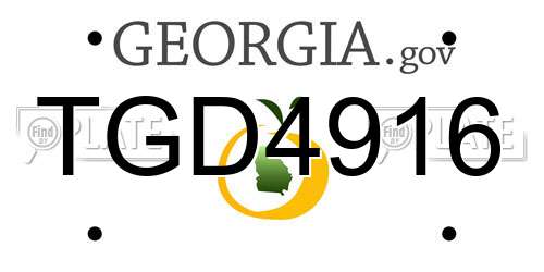 TGD4916 Georgia License Plate