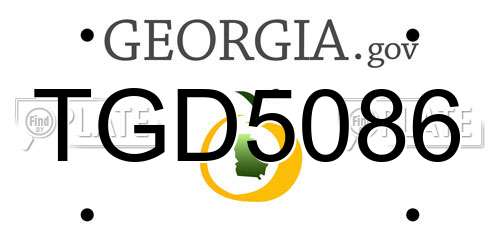 TGD5086 Georgia License Plate