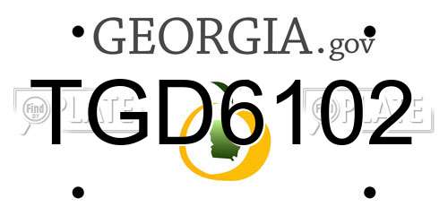 TGD6102 Georgia License Plate