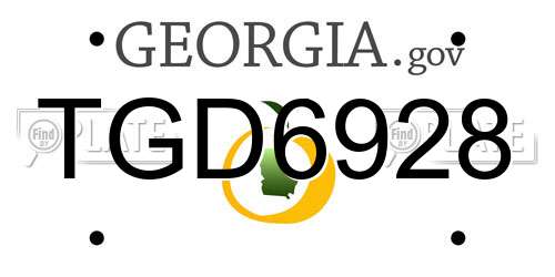 TGD6928 Georgia License Plate