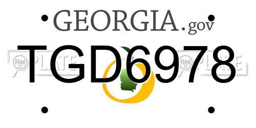 TGD6978 Georgia License Plate