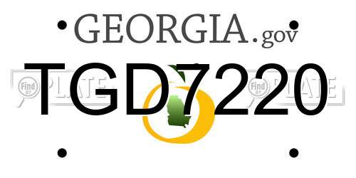 TGD7220 Georgia License Plate