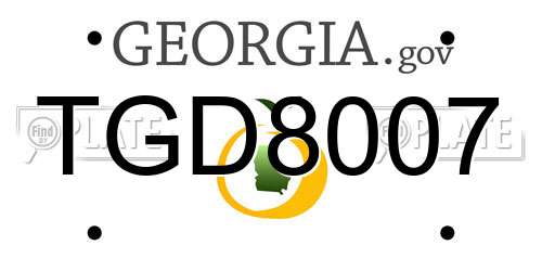 TGD8007 Georgia License Plate