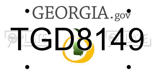 TGD8149 Georgia License Plate