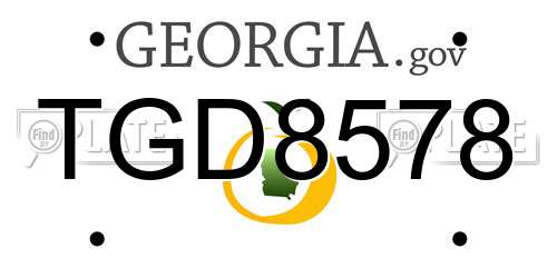TGD8578 Georgia License Plate