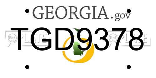 TGD9378 Georgia License Plate