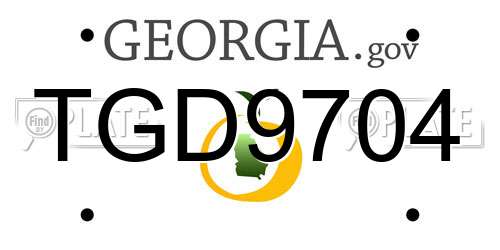 TGD9704 Georgia License Plate