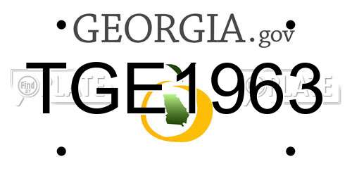 TGE1963 Georgia License Plate