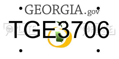 TGE3706 Georgia License Plate
