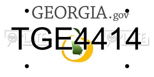 TGE4414 Georgia License Plate