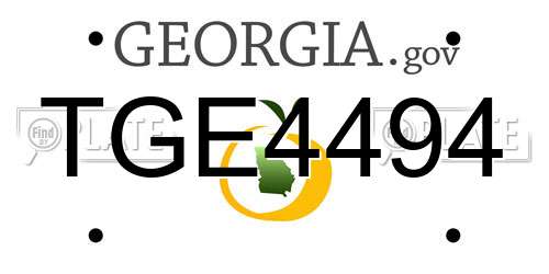 TGE4494 Georgia License Plate