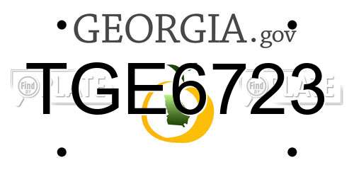 TGE6723 Georgia License Plate