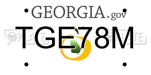 TGE78M Georgia License Plate