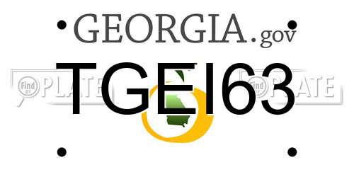 TGEI63 Georgia License Plate