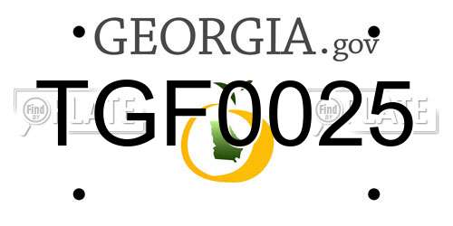 TGF0025 Georgia License Plate