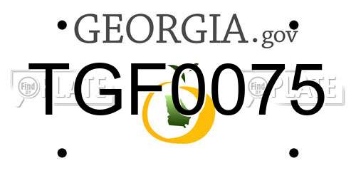 TGF0075 Georgia License Plate