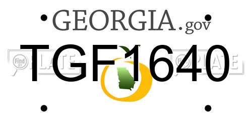 TGF1640 Georgia License Plate