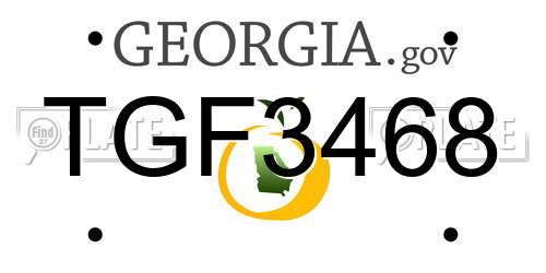 TGF3468 Georgia License Plate