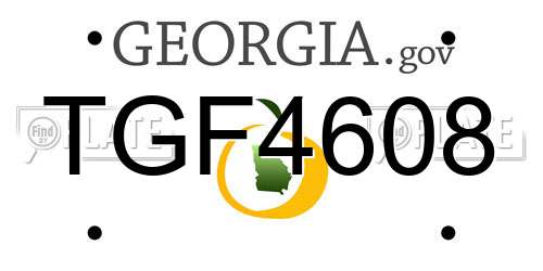 TGF4608 Georgia License Plate
