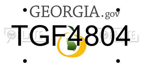 TGF4804 Georgia License Plate