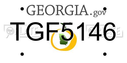TGF5146 Georgia License Plate