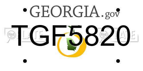 TGF5820 Georgia License Plate
