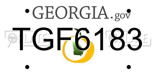 TGF6183 Georgia License Plate