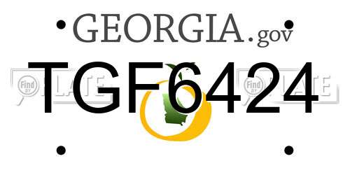 TGF6424 Georgia License Plate